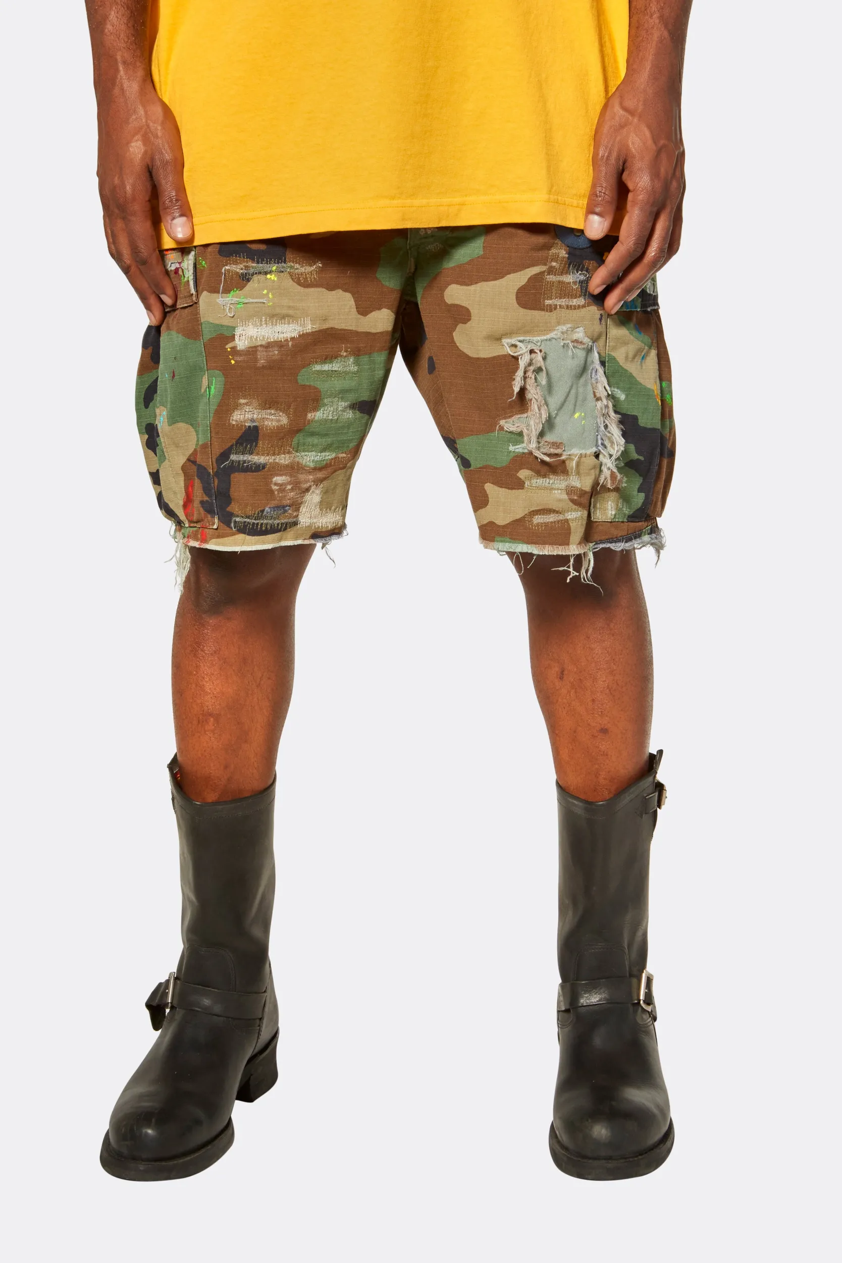 G PATCH WOODLAND CAMO CARGO SHORTS