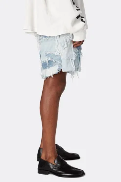 PATCHWORK DENIM ZUMA SHORTS