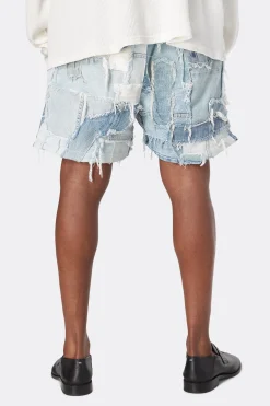 PATCHWORK DENIM ZUMA SHORTS