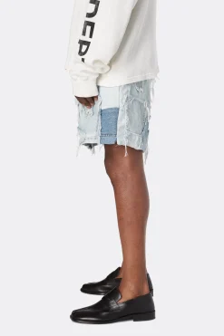 PATCHWORK DENIM ZUMA SHORTS