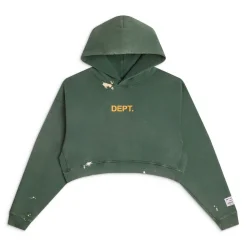 WOMEN'S CROPPED PAINTED LOGO HOODIE